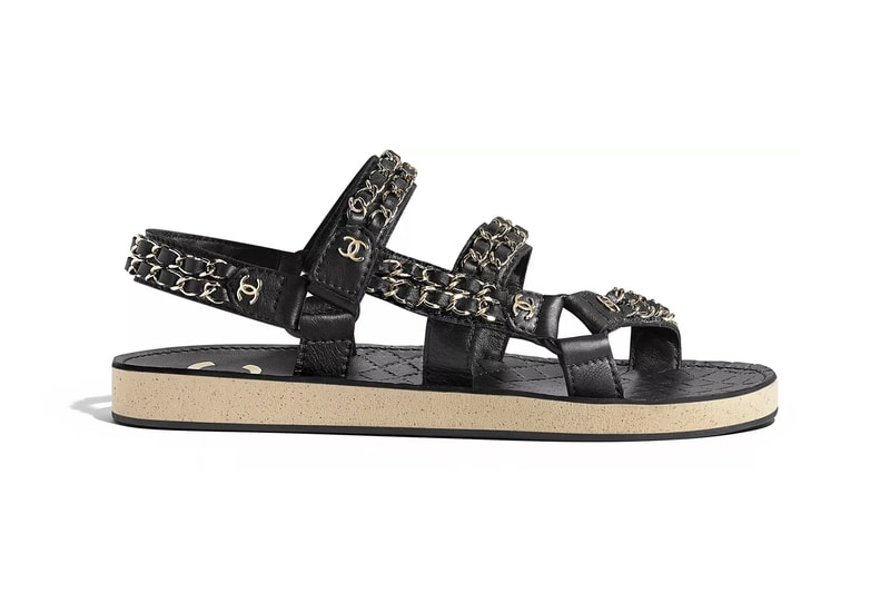 Chanel Ombré Pastel Rainbow Multicolored Black Logo Sandals
