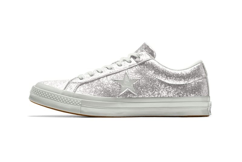 Customize Converse One Star Glitter NIKEid Gold Silver Rose Quartz Pink Sneakers