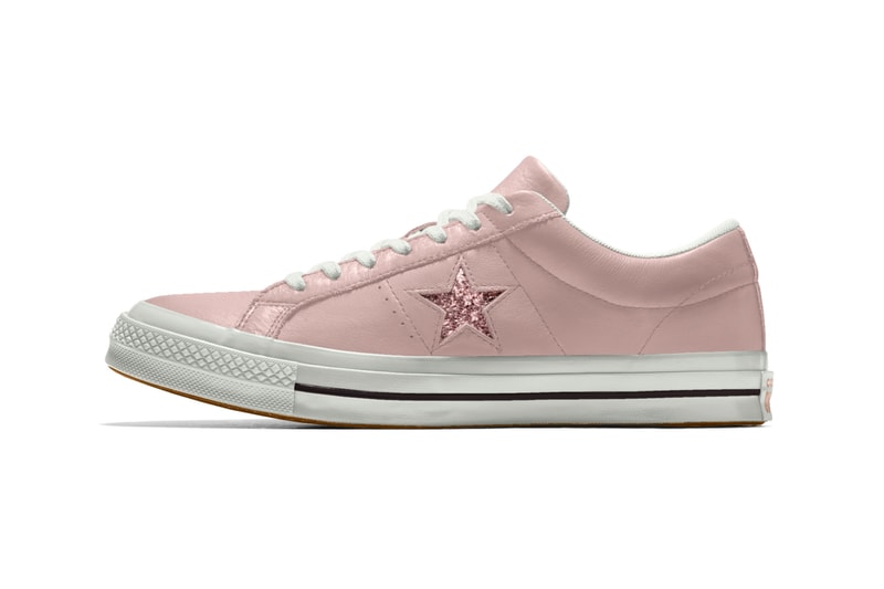 Customize Converse One Star Glitter NIKEid Gold Silver Rose Quartz Pink Sneakers