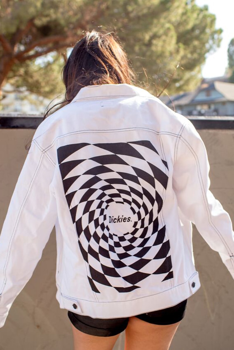 Depop x Dickies Girls Capsule Collection Lookbook Spiral Denim Jacket White