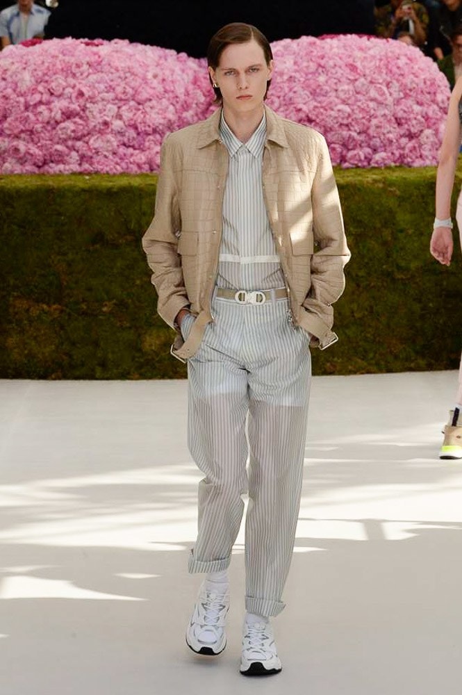 Dior Homme Spring Summer 2019 Runway Show Paris Fashion Week Men's Kim Jones Yoon Ahn Kaws Beige Jacket Matthew Williams Alyx
