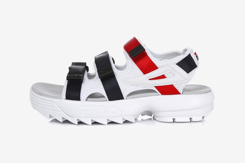 FILA Korea Chunky '90s Disruptor Sandals White Black Rose Gold Silver