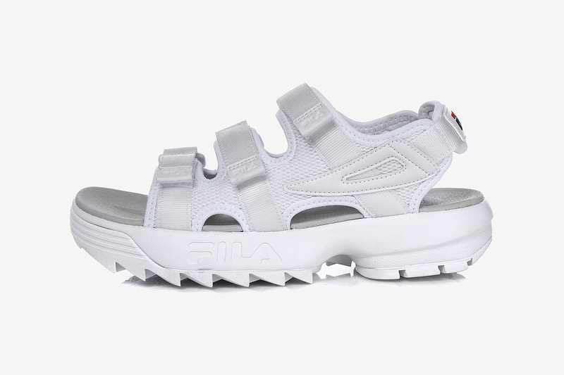 FILA Korea Chunky '90s Disruptor Sandals White Black Rose Gold Silver