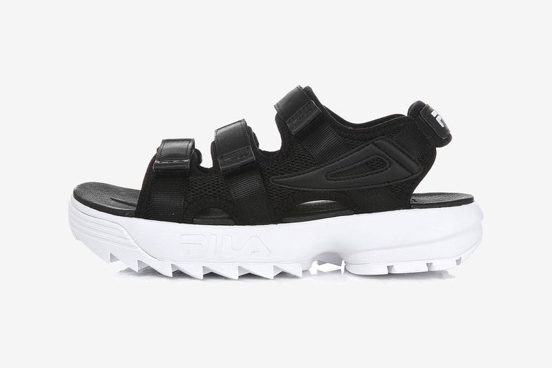 FILA Korea Chunky '90s Disruptor Sandals White Black Rose Gold Silver