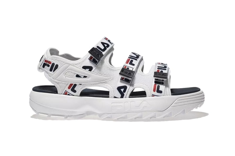 FILA Logo Print Retro 90s Disruptor 2 Chunky Sandals