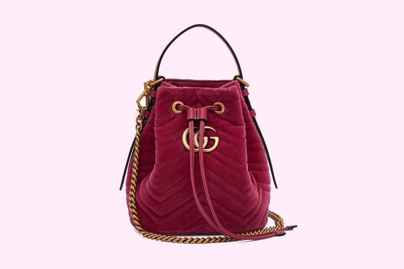 Gucci's Pink Velvet GG Marmont Bag Just Got a Bucket-Style Upgrade