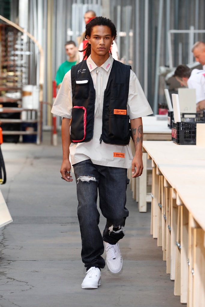 Heron Preston Paris Fashion Week Men's SS19 Runway Spring Summer PFW Show Streetwear Workwear Utility