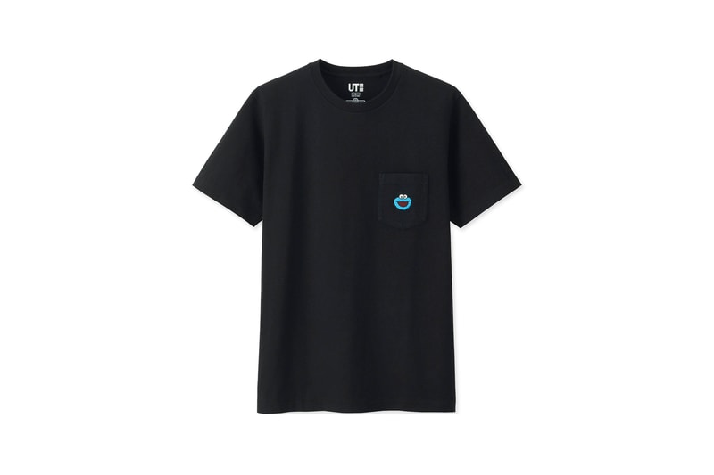 KAWS x Uniqlo UT Sesame Street Collection T-shirt Cookie Monster Black