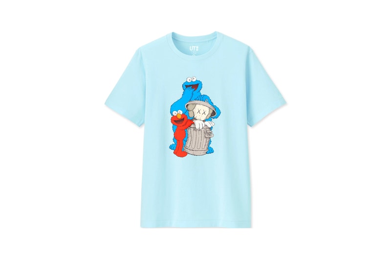 KAWS x Uniqlo UT Sesame Street Collection T-shirt Elmo Cookie Monster Blue