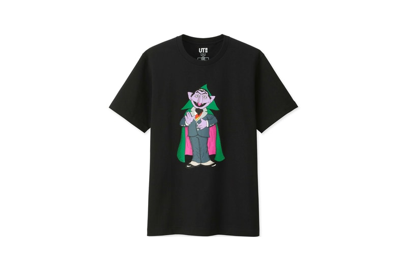 KAWS x Uniqlo UT Sesame Street Collection T-shirt Count von Count Black