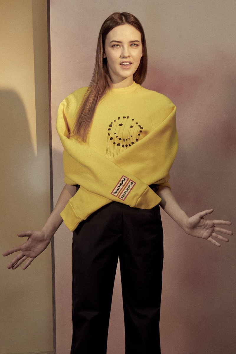 Maison Kitsune x Toilet Paper Collaboration Fashion Lookbook Magazine Editorial Bold Prints Science Graphic Motif