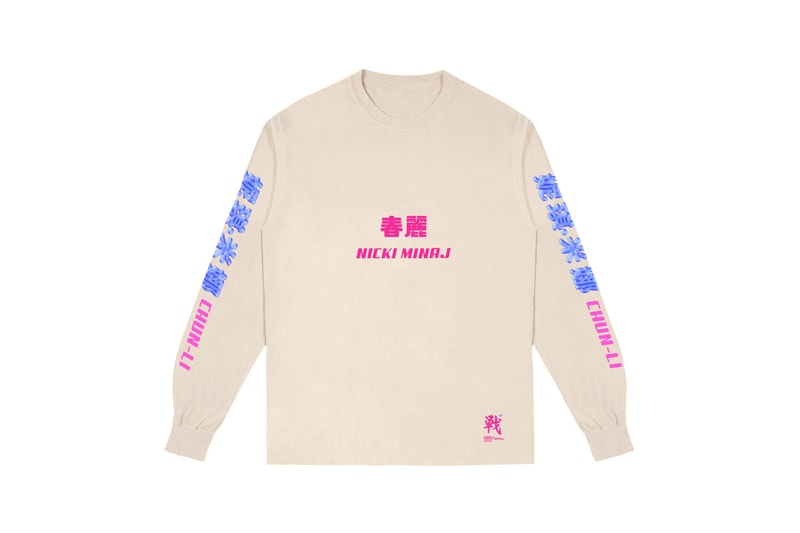 Nicki Minaj NICKIHNDRXX Tour Merch Chun-Li Logo Long Sleeve Cream