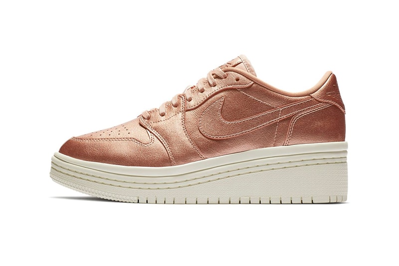Nike Air Jordan 1 Lifted Platform Rose Gold Metallic Red Bronze Black Phantom White