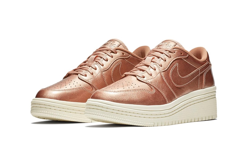 Nike Air Jordan 1 Lifted Platform Rose Gold Metallic Red Bronze Black Phantom White