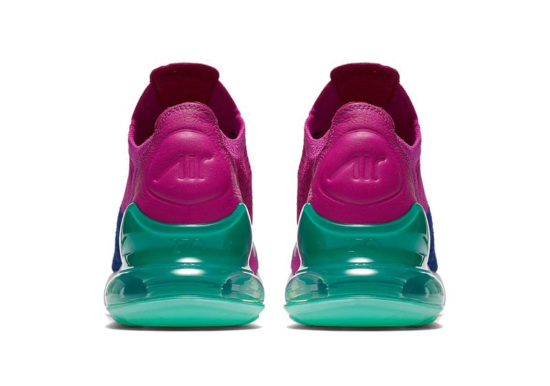 Nike Air Max 270 Flyknit Fuchsia Teal Blue