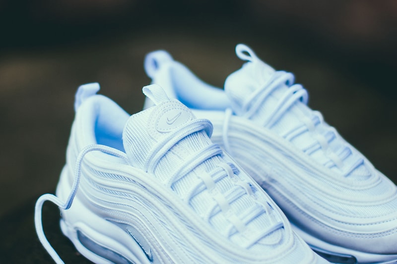 nike air max 97 triple white platinum restock closer look