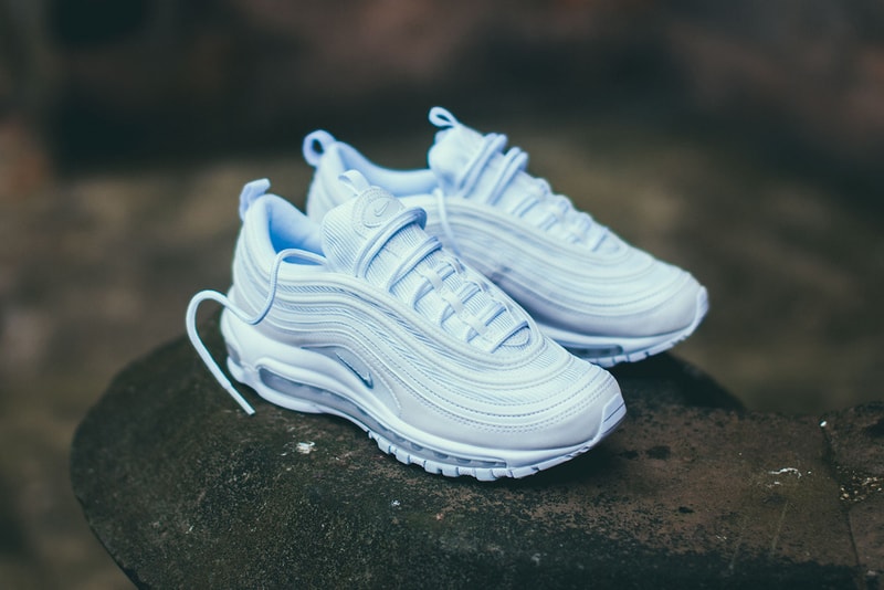 nike air max 97 triple white platinum restock closer look