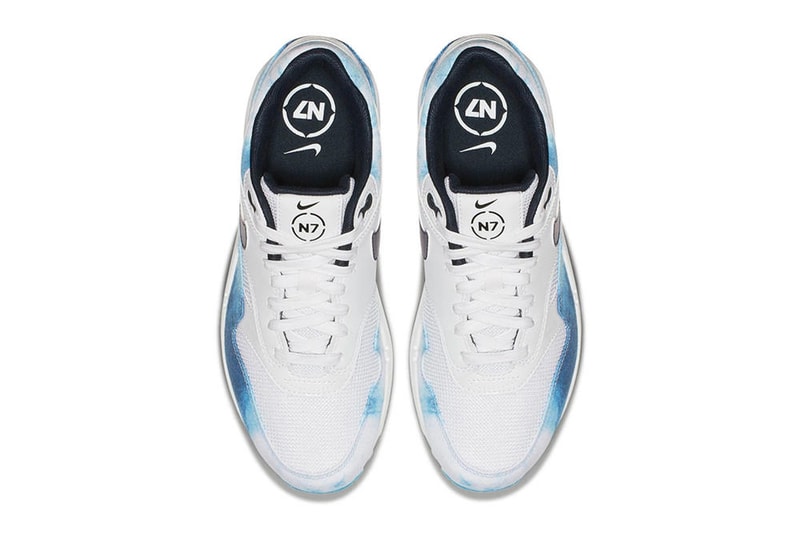 Nike N7 Air Max 1 Acid Wash White Blue Sneakers