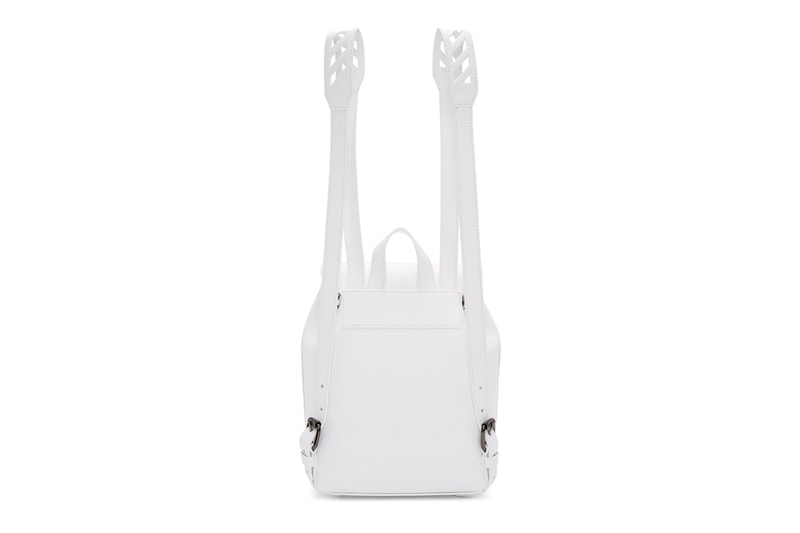 Off-White™ White Leather Backpack and Camera Bag Purse Virgil Abloh Stripes Streetwear Accessory