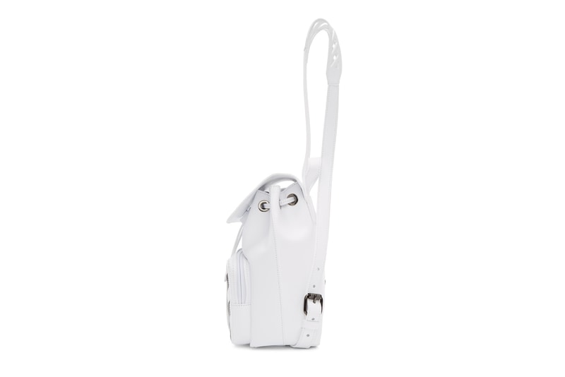 Off-White™ White Leather Backpack and Camera Bag Purse Virgil Abloh Stripes Streetwear Accessory