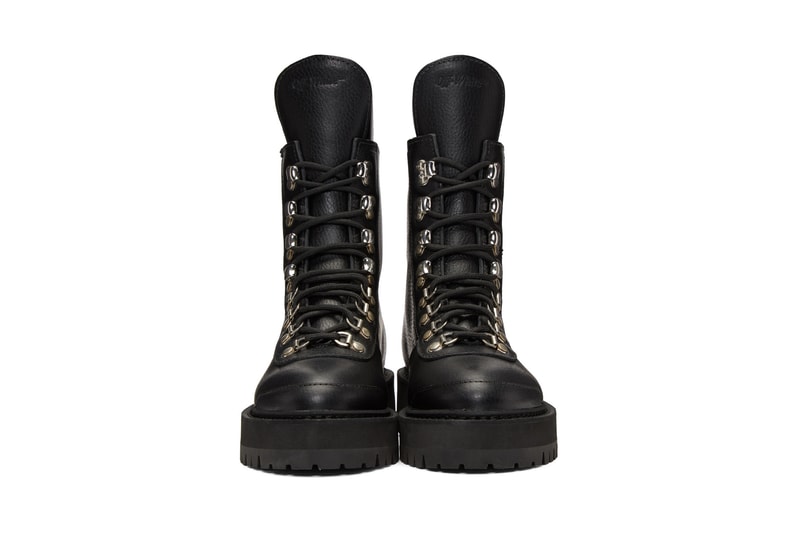 Off-White™ Hiking Boots in Brown and Black Combat Boots Virgil Abloh Lace Up Leather