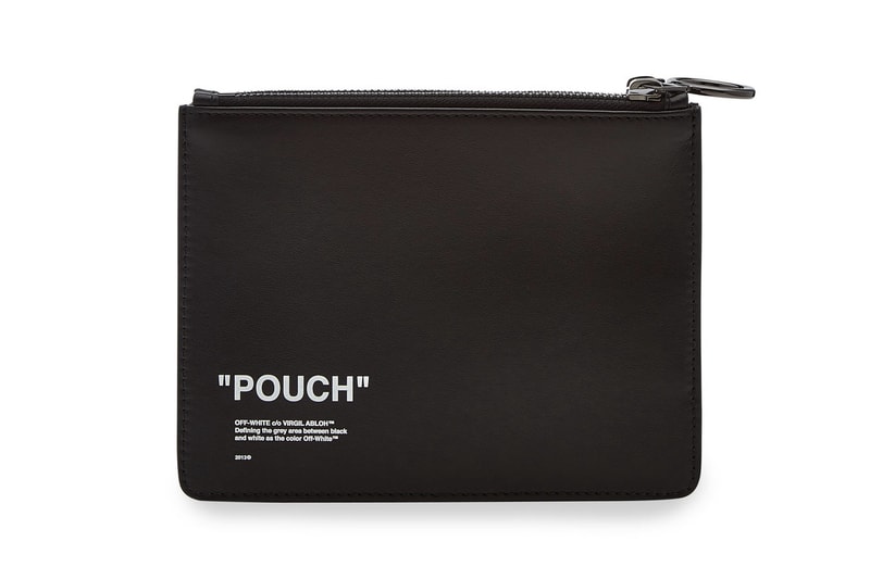 Off-White™ Black Leather "POUCH" Industrial Strap Wallet Clutch Bag