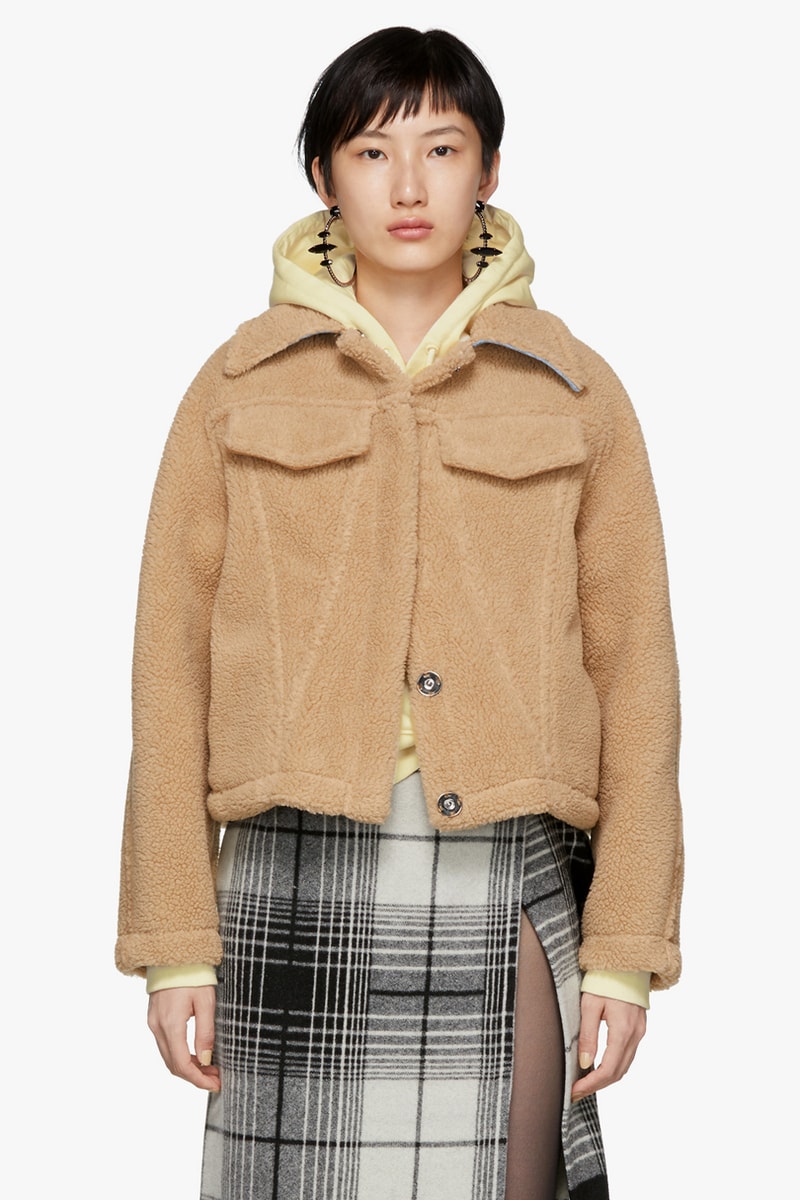 Off-White Faux Fur Bear Truck Jacket Brown