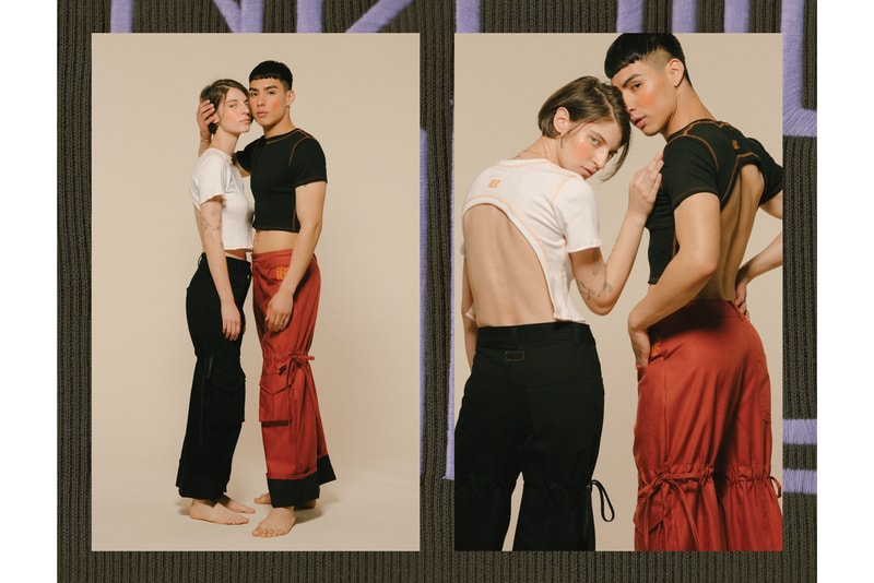 PHLEMUNS Nonbasics Lookbook Backless T-shirts Tie Pants White Black Red