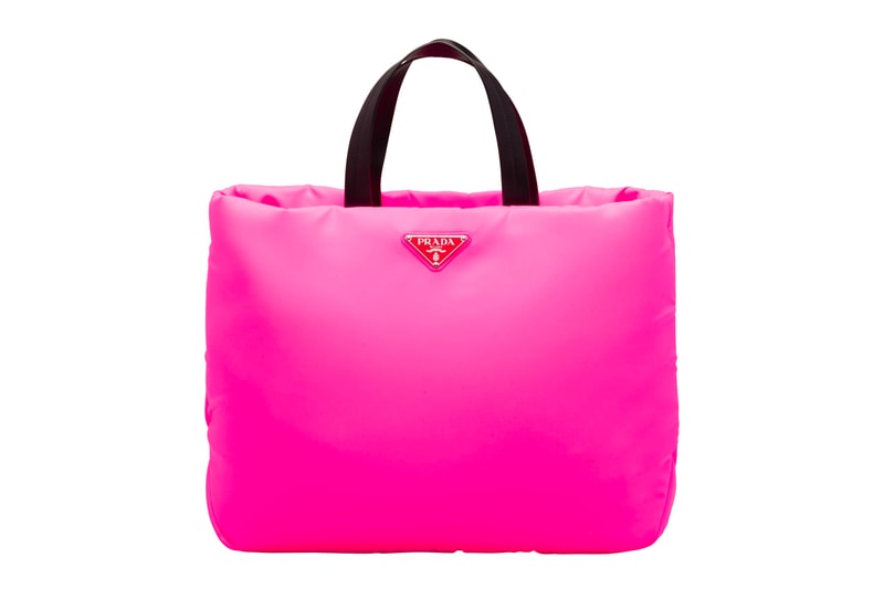 Prada Fluo Fluorescent Fall Winter 2018 Padded Nylon Tote Bag Pink