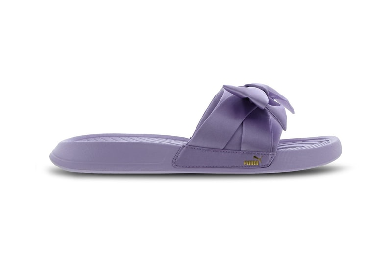 PUMA Satin Bow Slides Pastel Purple Mint Green