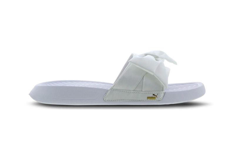 PUMA Drops Bow Slides Sandals Pink White Black