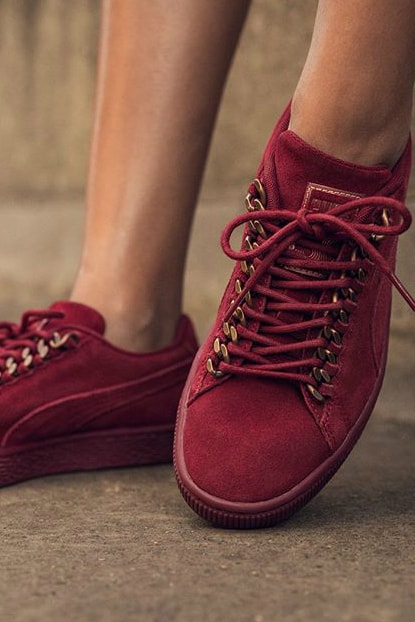 PUMA Suede Chain Red Maroon