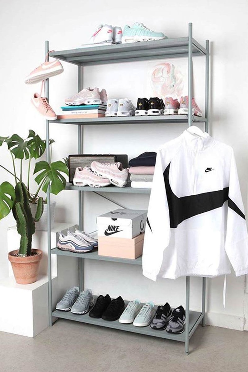 Nike Sneaker Collection Big Swoosh Jacket White Air Max Four Tier Rack