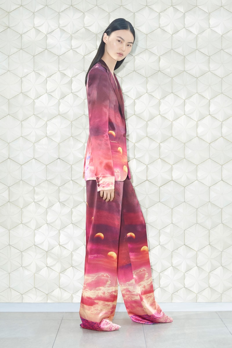 Stella McCartney Spring/Summer 2019 Collection Lookbook Blazer Oversized Trousers Red Magenta Cream