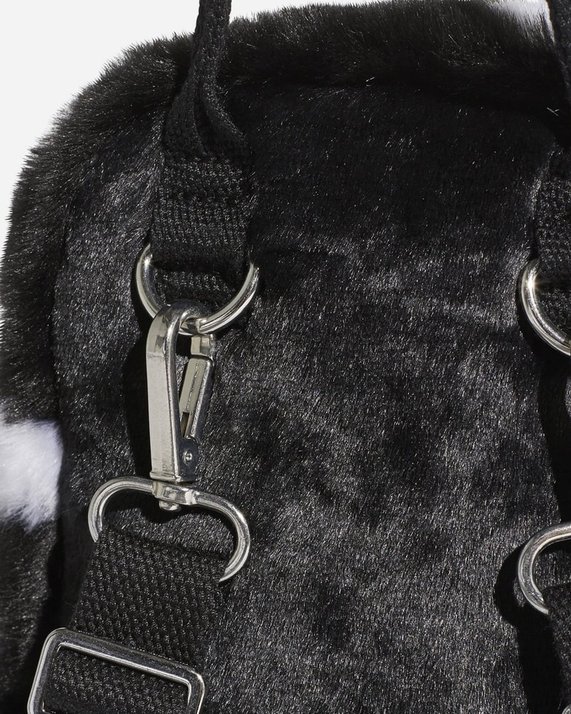adidas monochromatic black white faux fur mini backpack noble green fanny pack waist bag