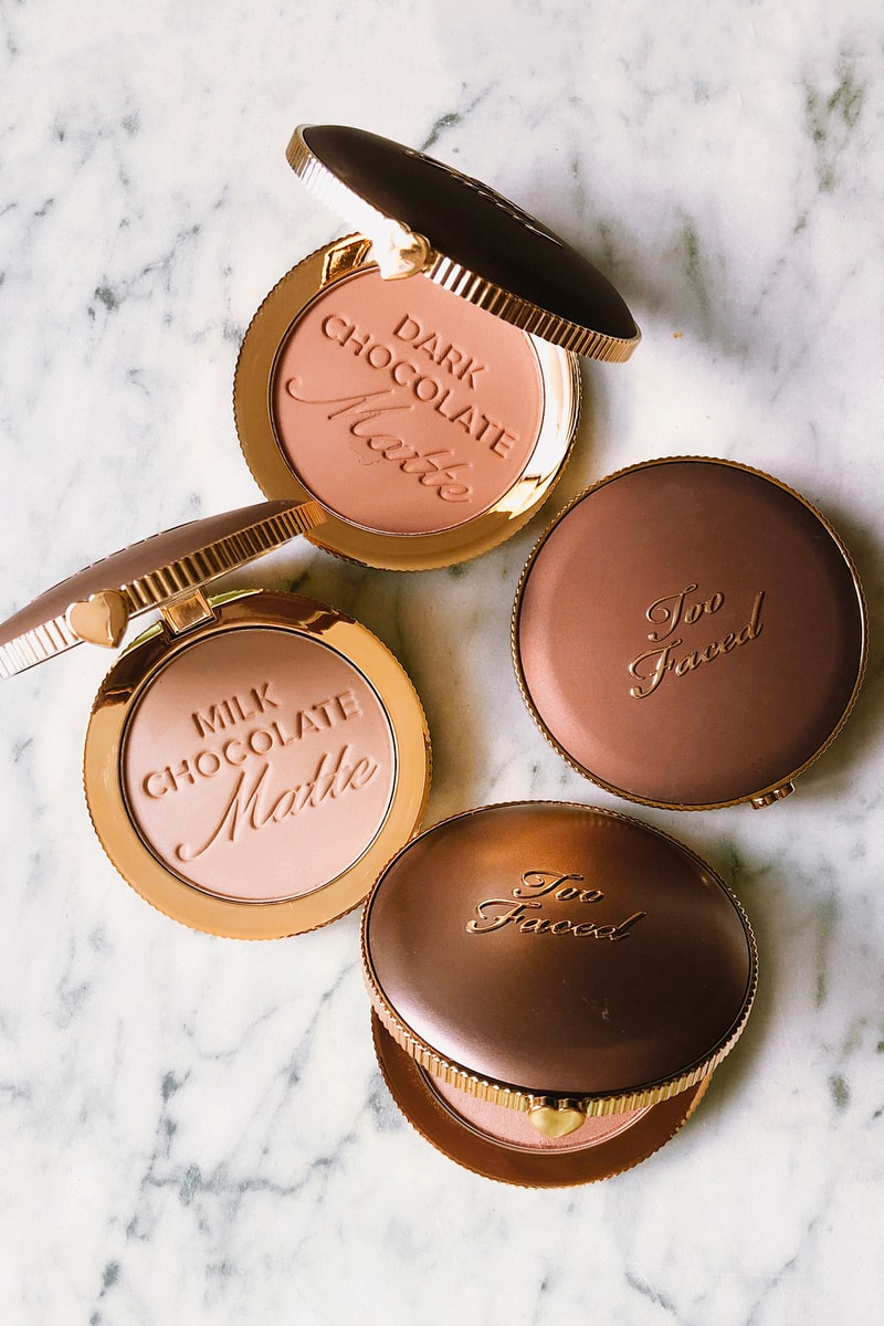 Too Faced Chocolate Soleil Matte Bronzers Milk Dark Marble Table Makeup Beauty Cosmetics