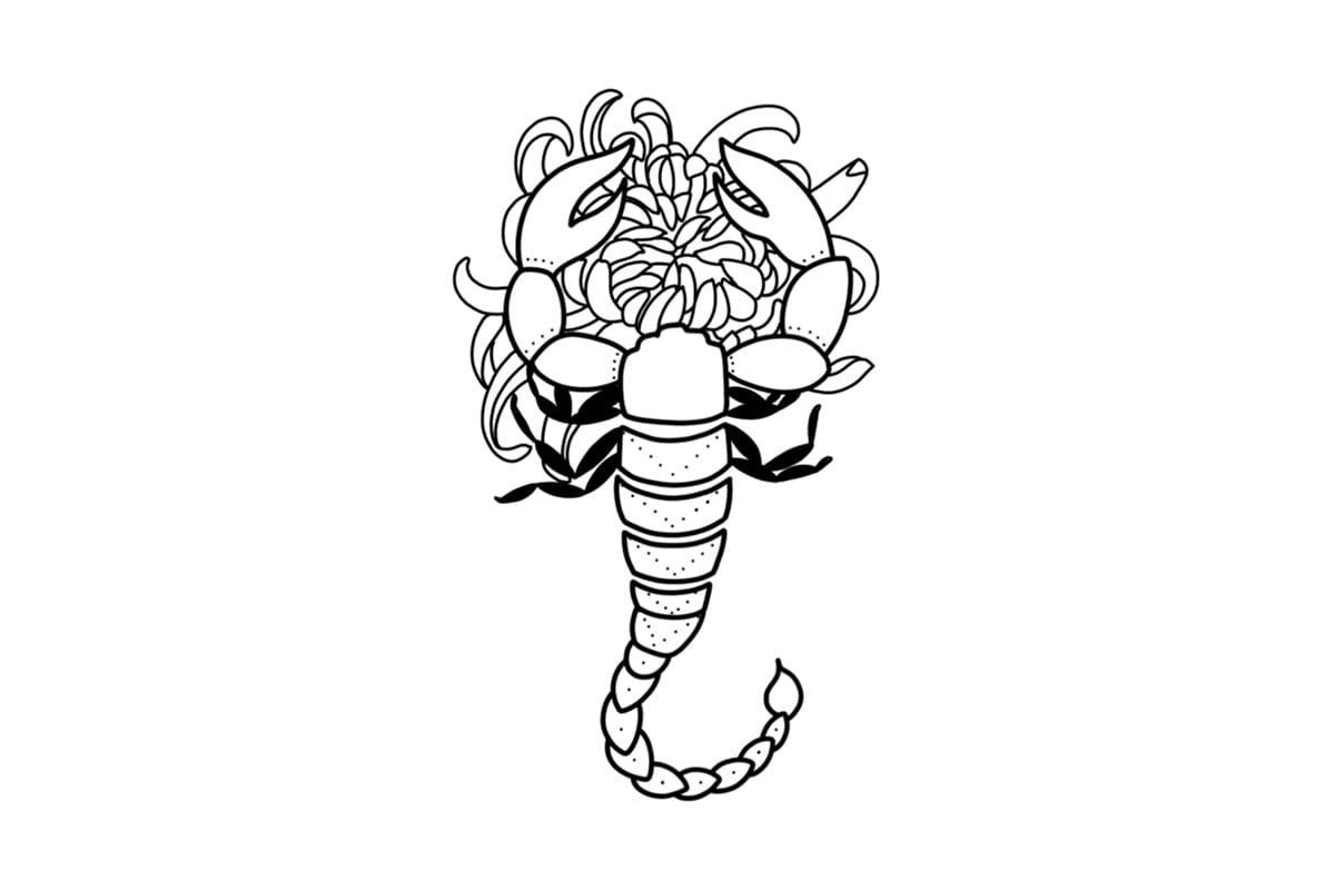 Buy Scorpio Constellation Tattoo Gerbera Flower Tattoo Design Online in  India  Etsy