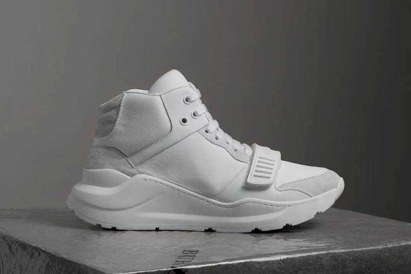 Burberry Suede Neoprene High-Top Optic White