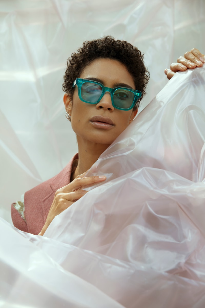 CHIMI See Through Collection Square Sunglasses #004 Aqua