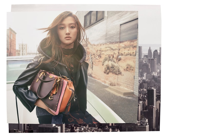 Guan Xiao Tong Coach Fall 2018 Campaign Leather Jacket Black