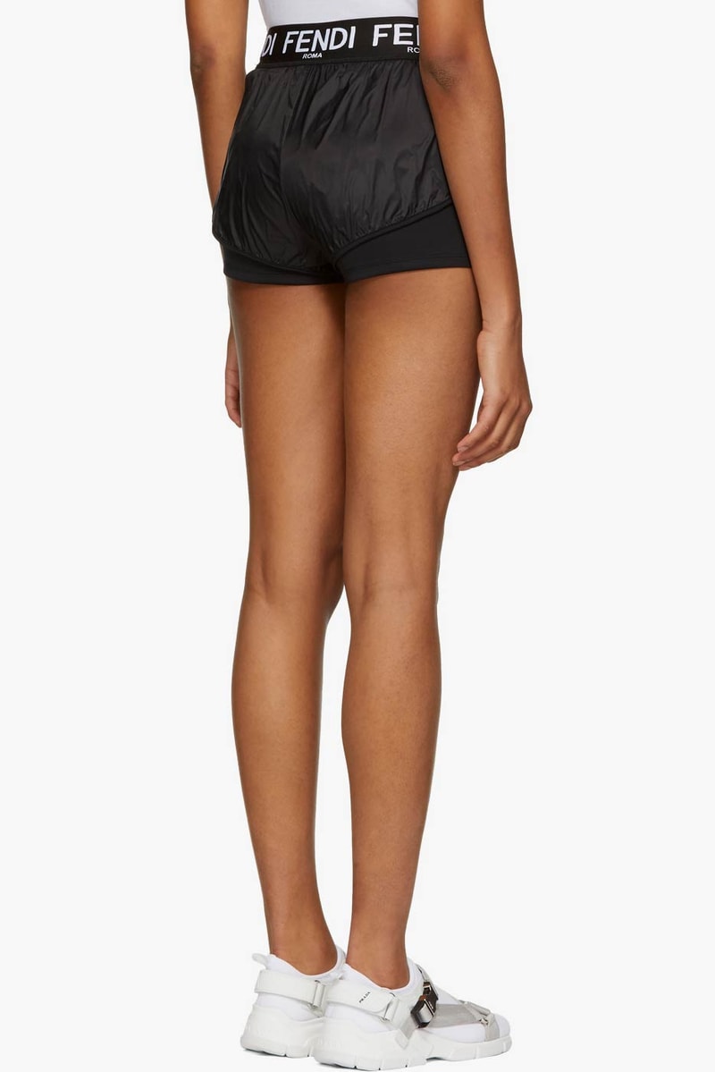 Fendi Nylon Sporty Shorts Black