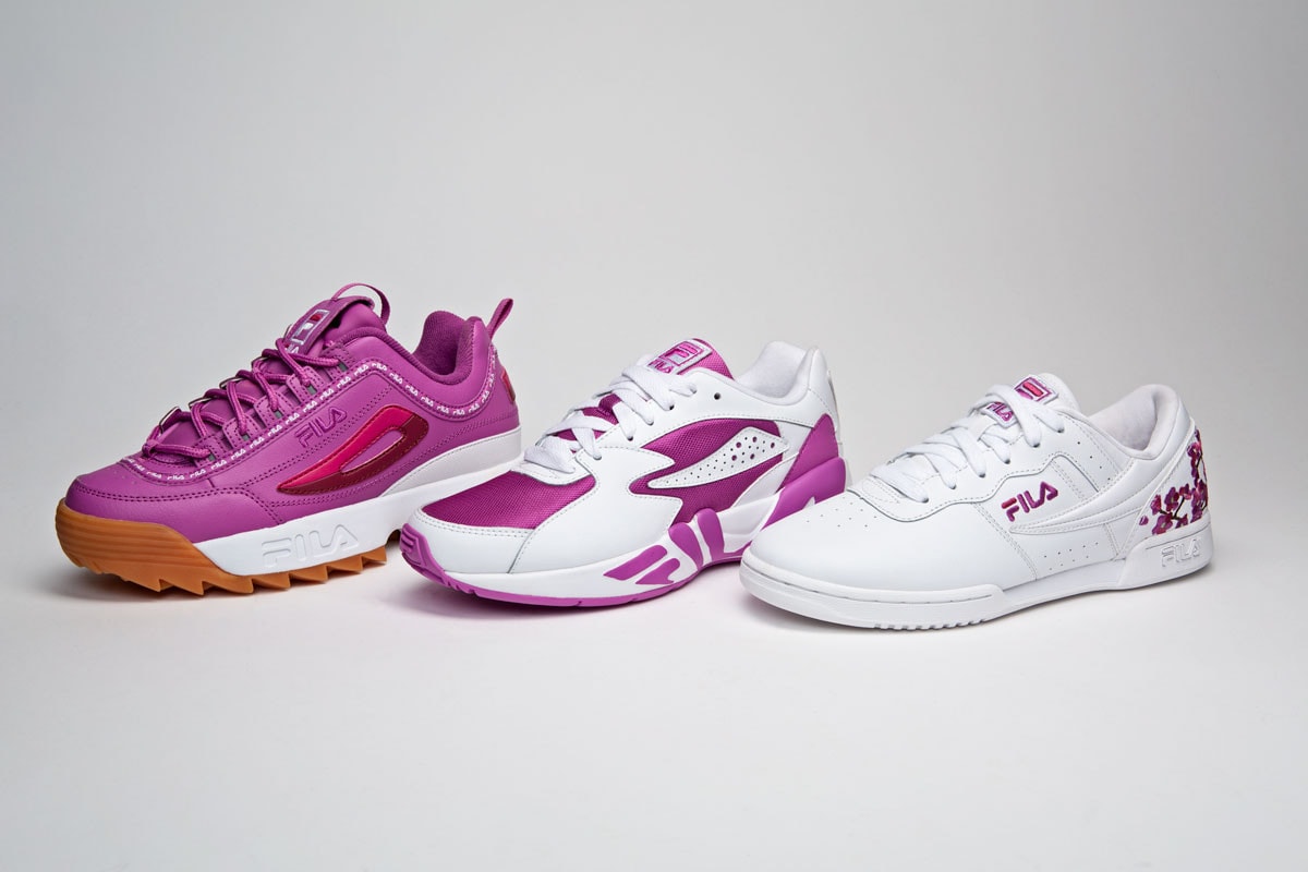 Fila Champs Sports DIsruptor OG Fitness Mindblower Sneakers Women Purple Pink White