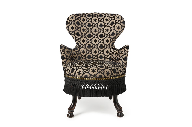 Gucci Decor Collection Candles Chair Stool Pillow Monogram Plates Porcelain Cups Alessandro Michele