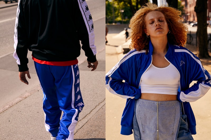 Kappa BANDA Spring/Summer 2018 Collection Editorial Track Pants Jacket White Blue