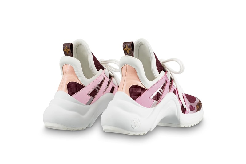 Louis Vuitton Archlight Sneakers Pink Black Gold Red Metallic White Sole Where to Buy