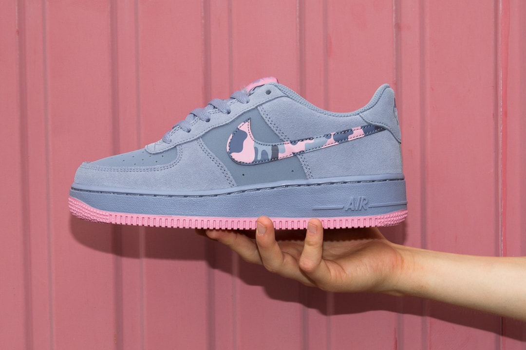 Nike Air Force 1 in Vast Grey with purple and pink accents s-l400.jpg main image 2