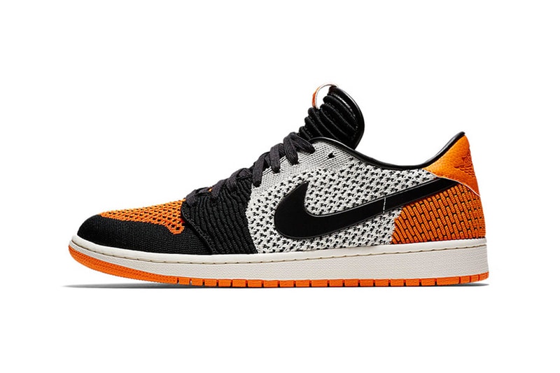 Nike Air Jordan 1 Shattered Backboard Flyknit Starfish Orange Sail Black Ladies Women's Sneakers