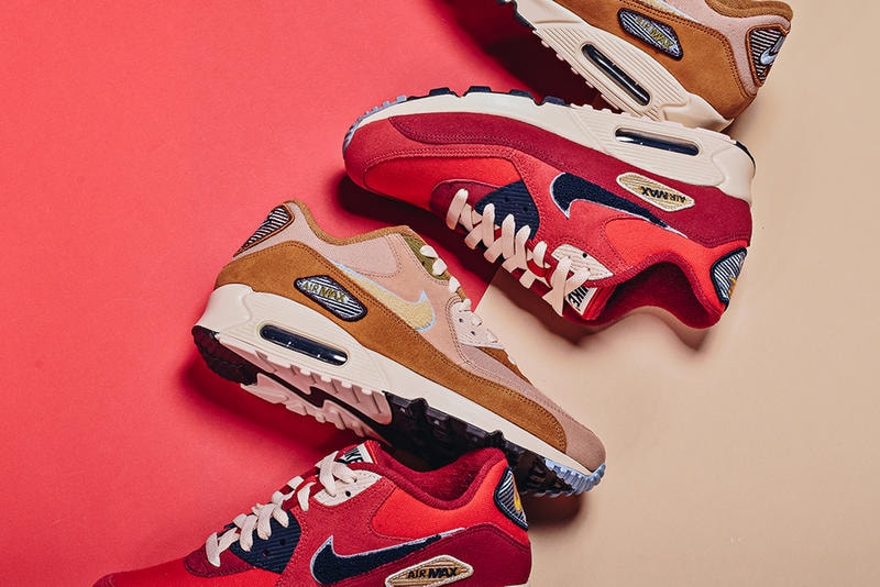 Nike Air Max 90 Premium SE Varsity Pack Muted Bronze University Red