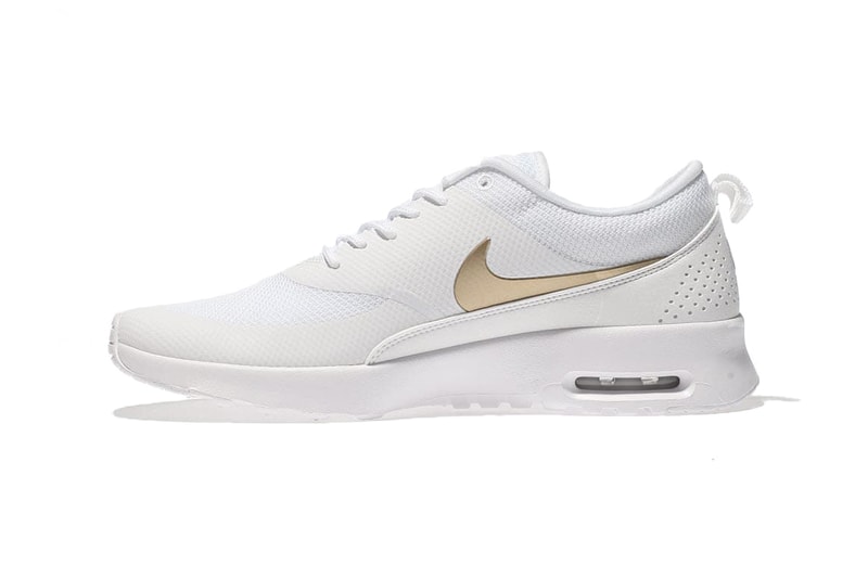 Nike Air Max Thea White Metallic Gold Swoosh Women's Sneakers