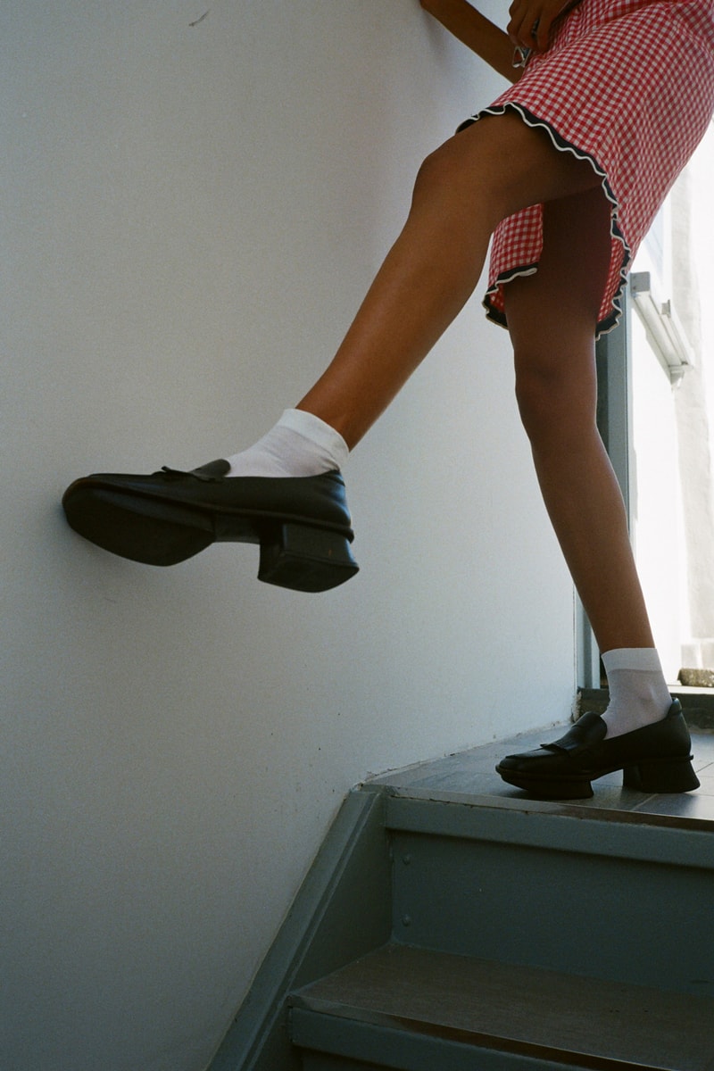 James Veloria Opening Ceremony Los Angeles Pop-Up Editorial Gingham Skirt Red White Shoes Black
